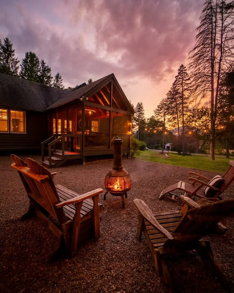 Cute Cabin Design Fire Pit