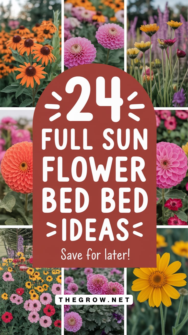 Full Sun Flower Bed Ideas-pin