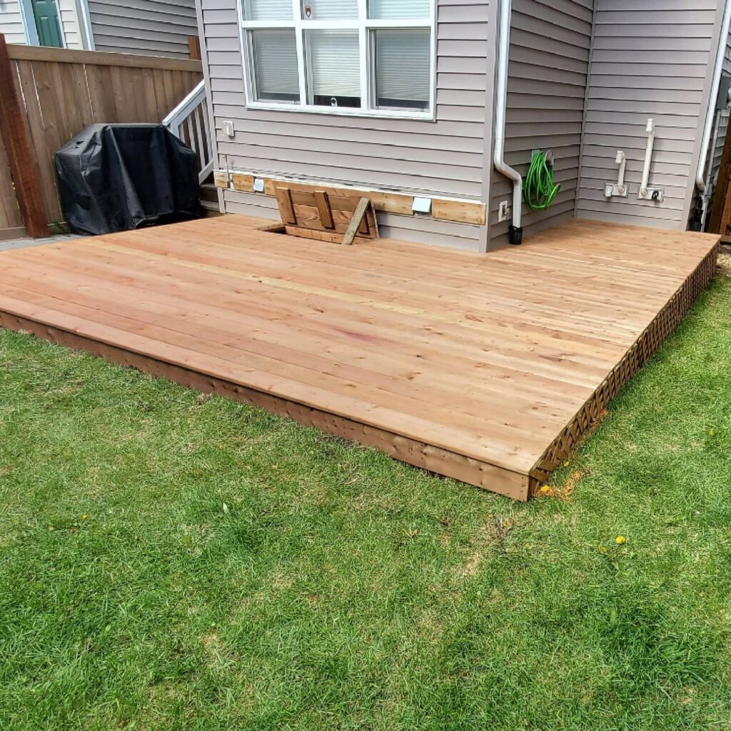 Simple Wood Ground Level Deck