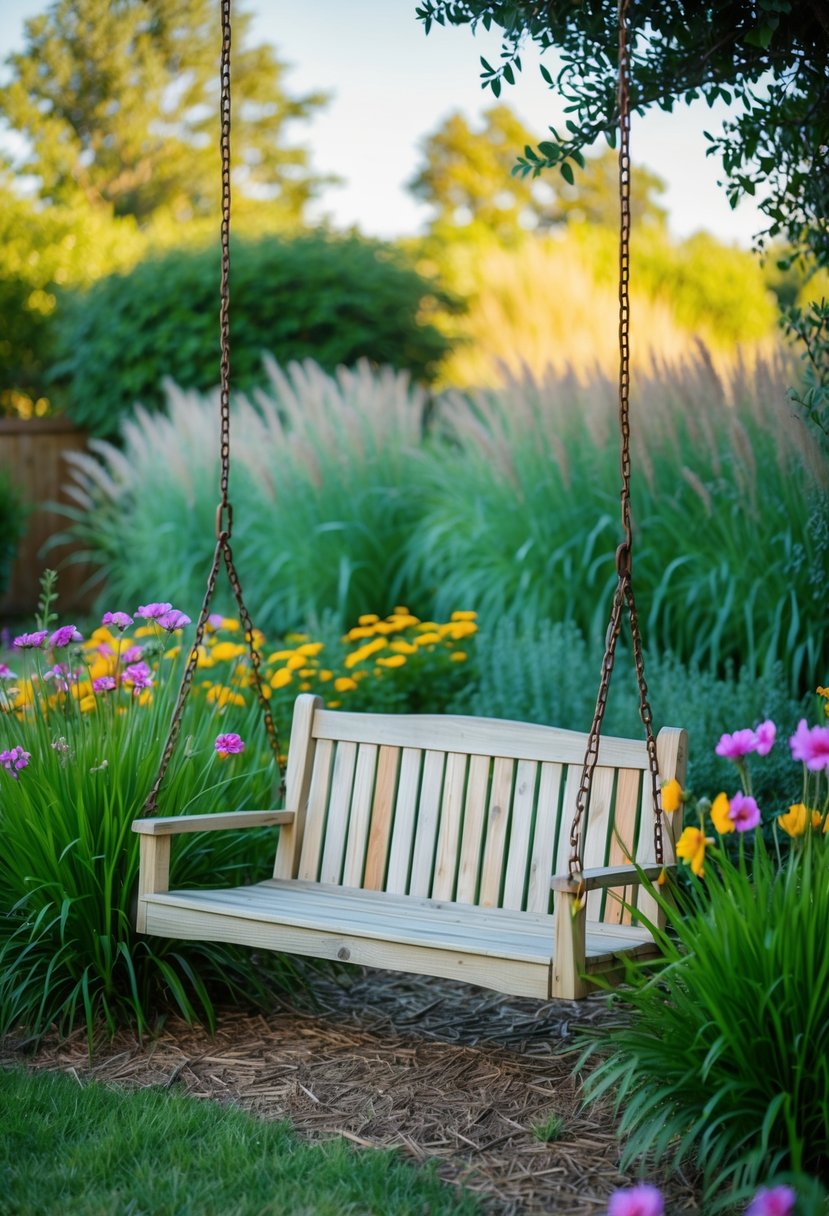 Rustic Wooden Swing Set