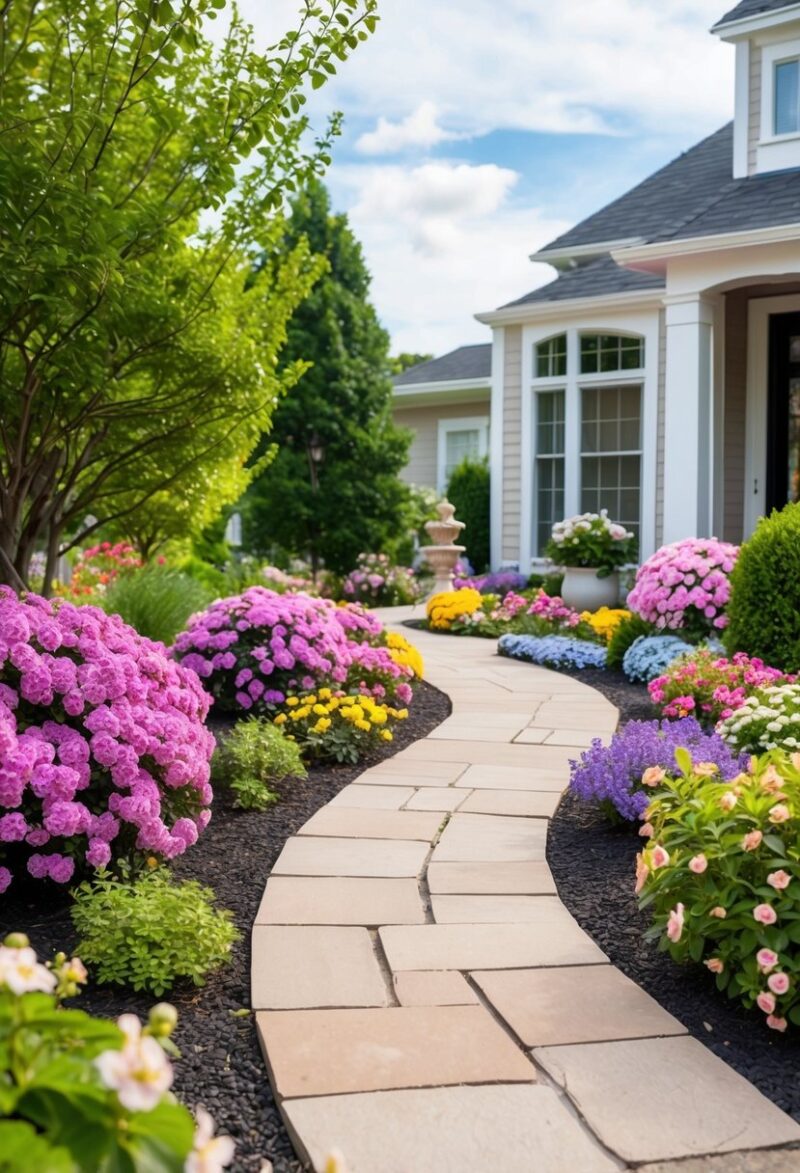 17 Front Entrance Flower Bed Ideas | TheGrow