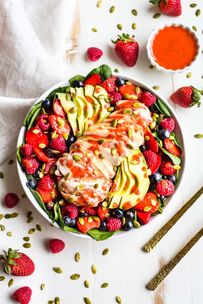 Berry and Spinach Breakfast Salad