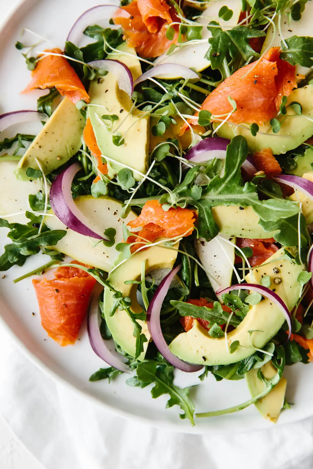 Smoked Salmon and Arugula Breakfast Salad