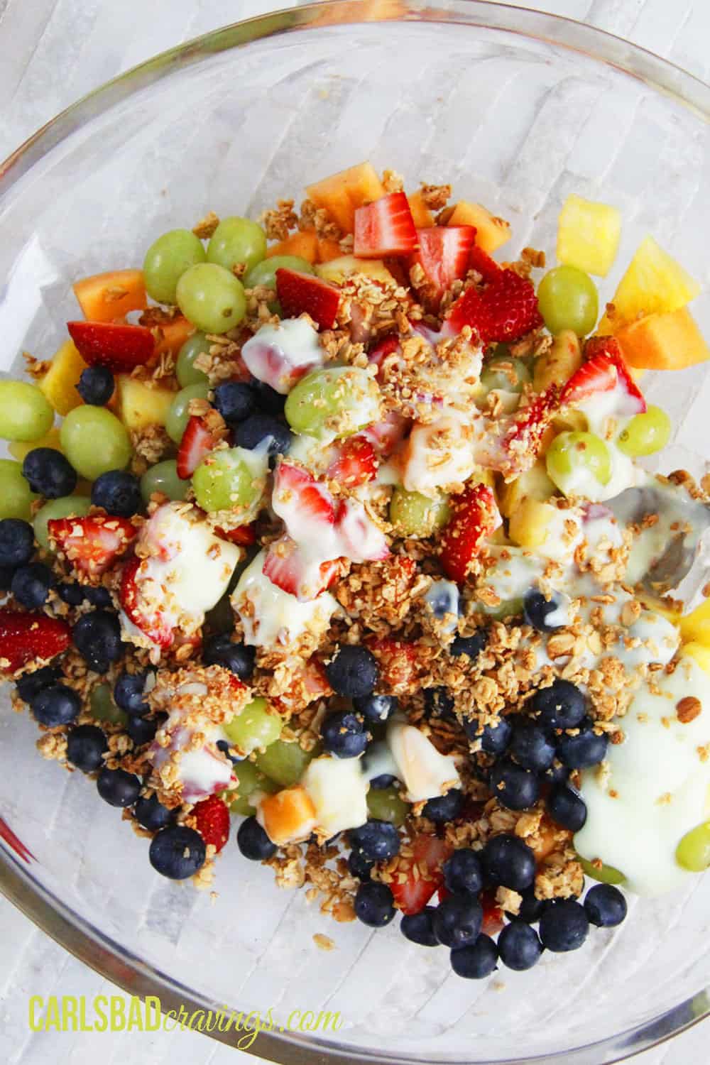 Yogurt and Granola Breakfast Salad with Greens