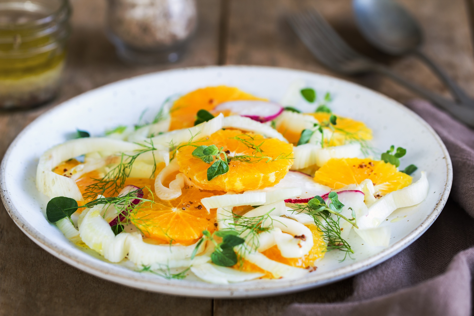 Orange with Fennel and Radish salad