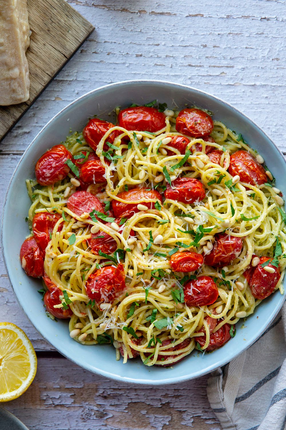 Lemon Basil Pasta with Cherry Tomatoes