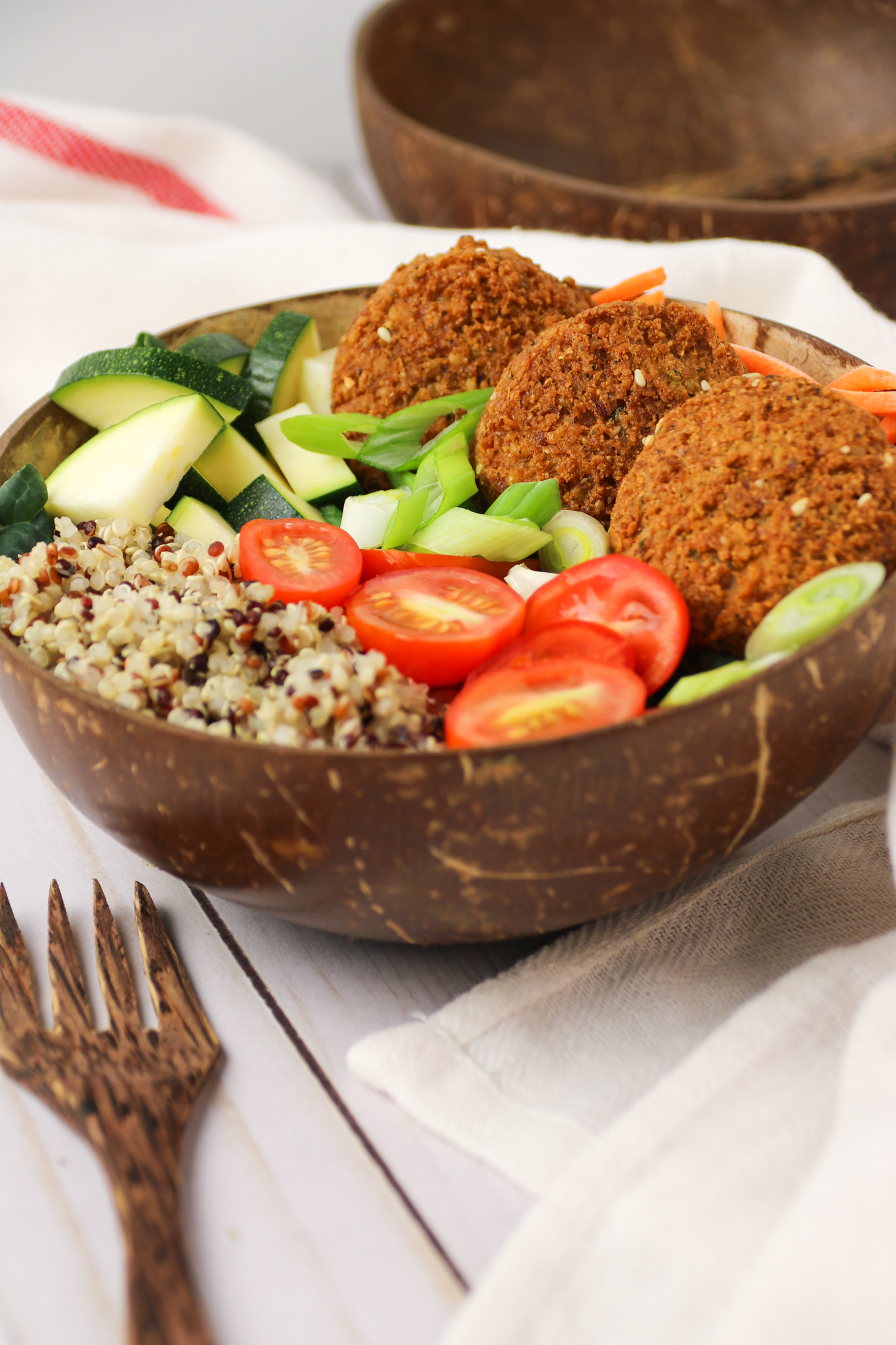 Baked Falafel with Quinoa Tabbouleh