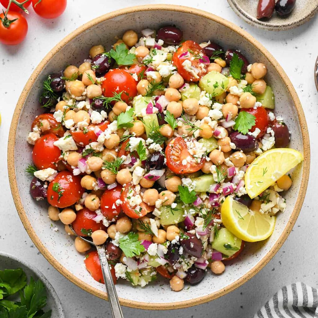 Mediterranean Chickpea Salad Bowls