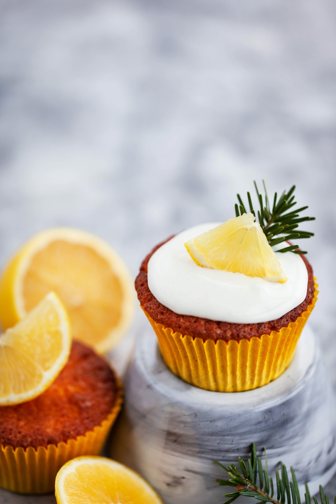 Homemade delicious lemon cupcakes