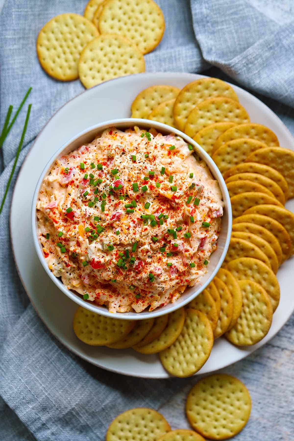 Pimento Cheese Spread with Crackers