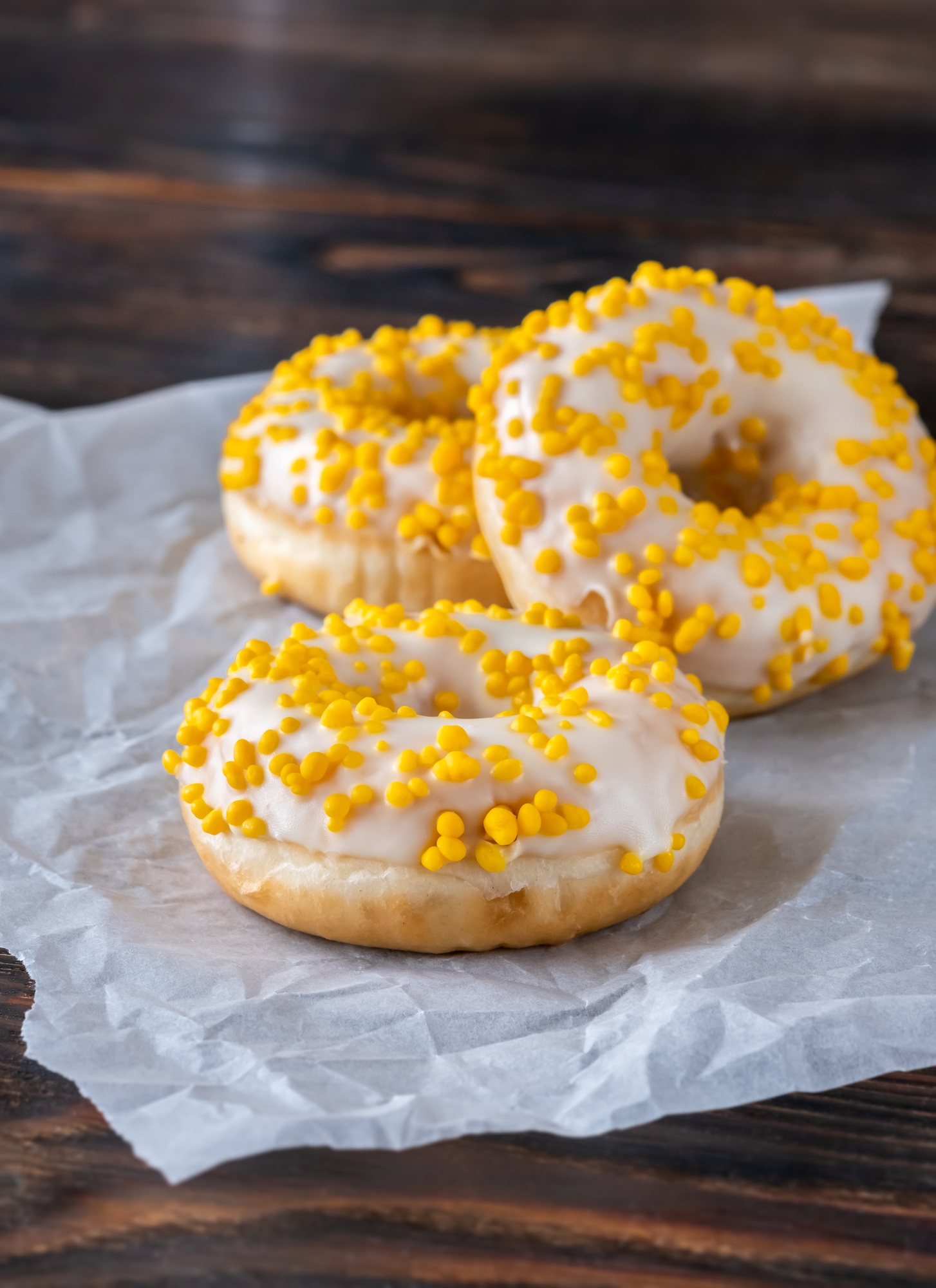 Three lemon donuts