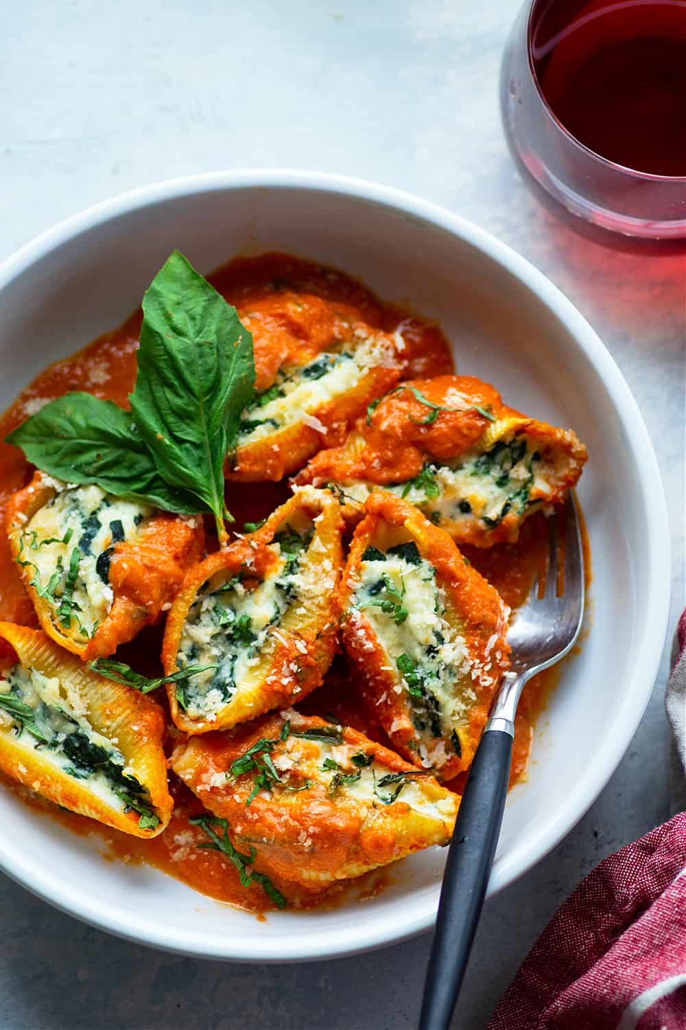Basil Ricotta Stuffed Shells
