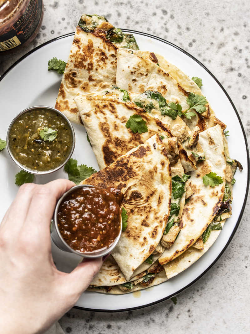 Chicken and Spinach Quesadillas