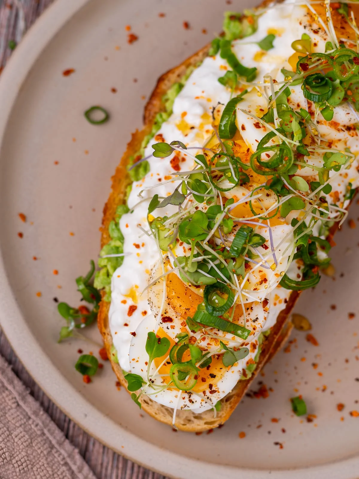 Cottage Cheese Avocado Toast with Egg