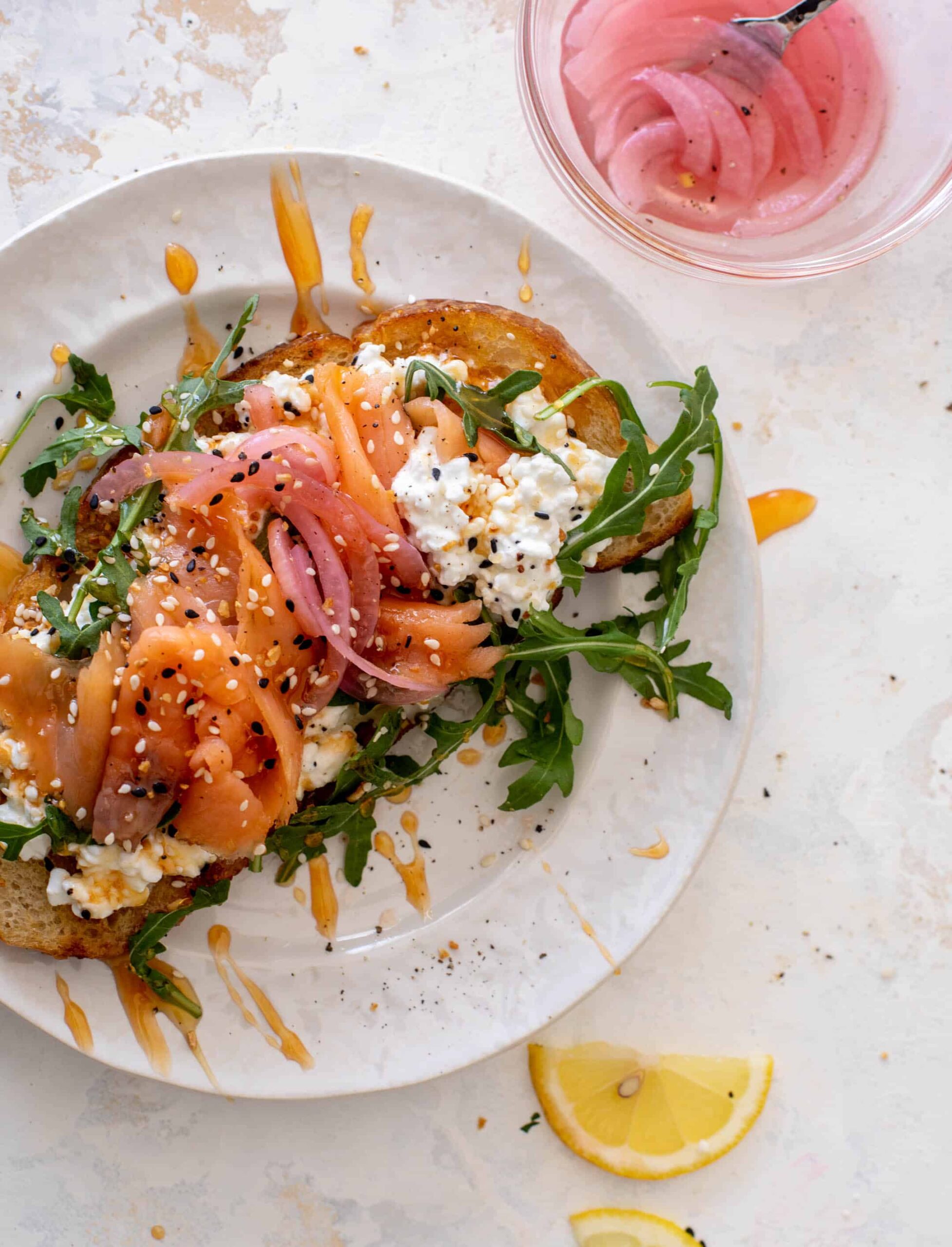 Cottage Cheese Toast with Smoked Salmon