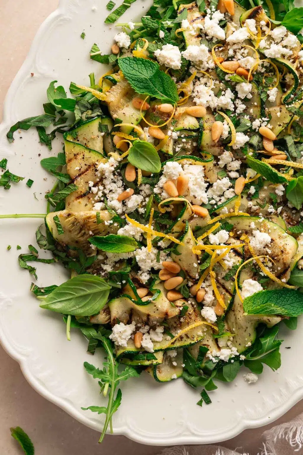 Grilled Zucchini with Feta and Mint
