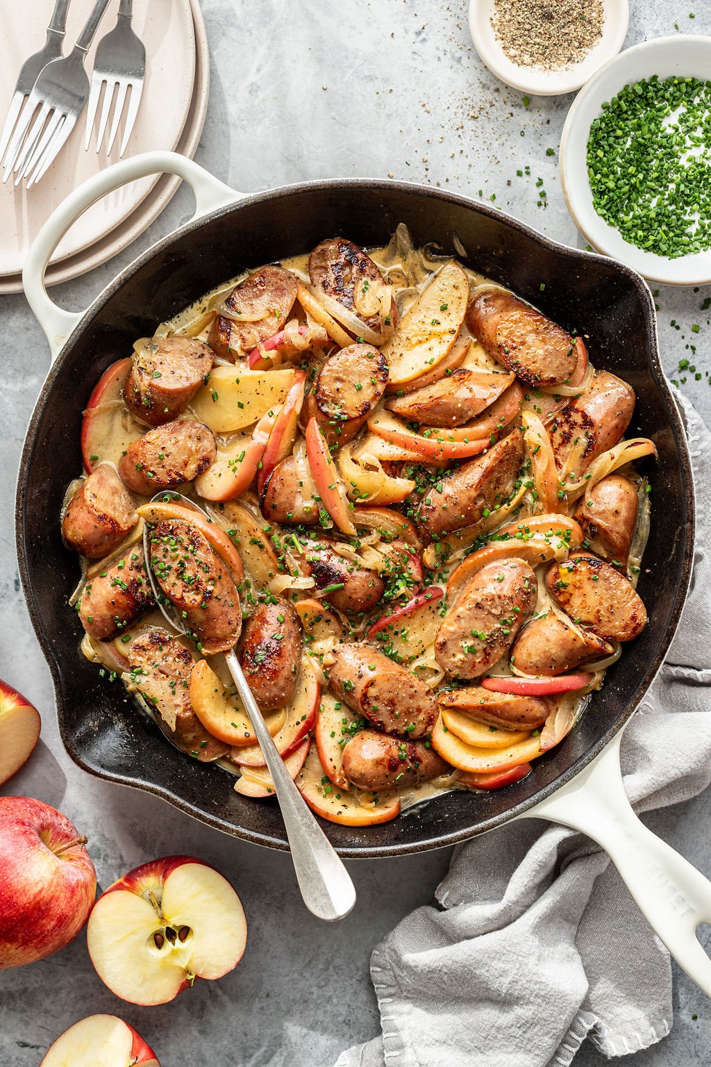 Bratwurst and Apple Skillet