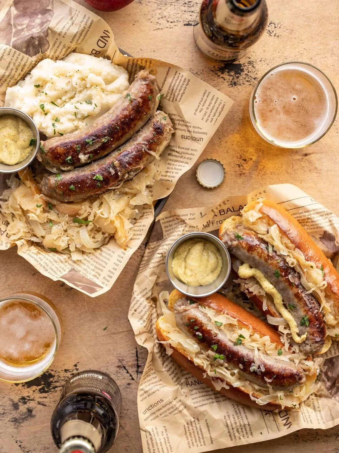 Bratwurst and Sauerkraut Sandwiches