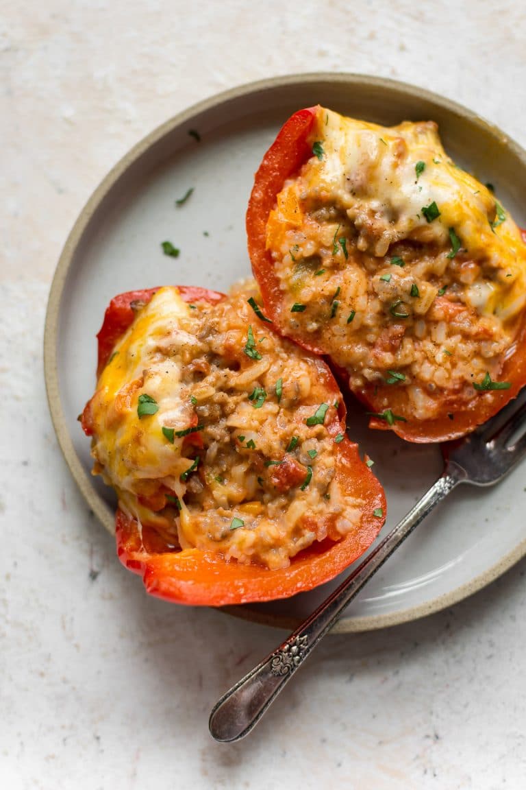 Cheesy Bratwurst-Stuffed Peppers
