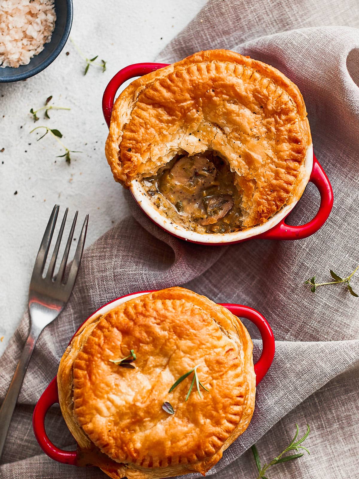 Chestnut Mushroom and Leek Pie