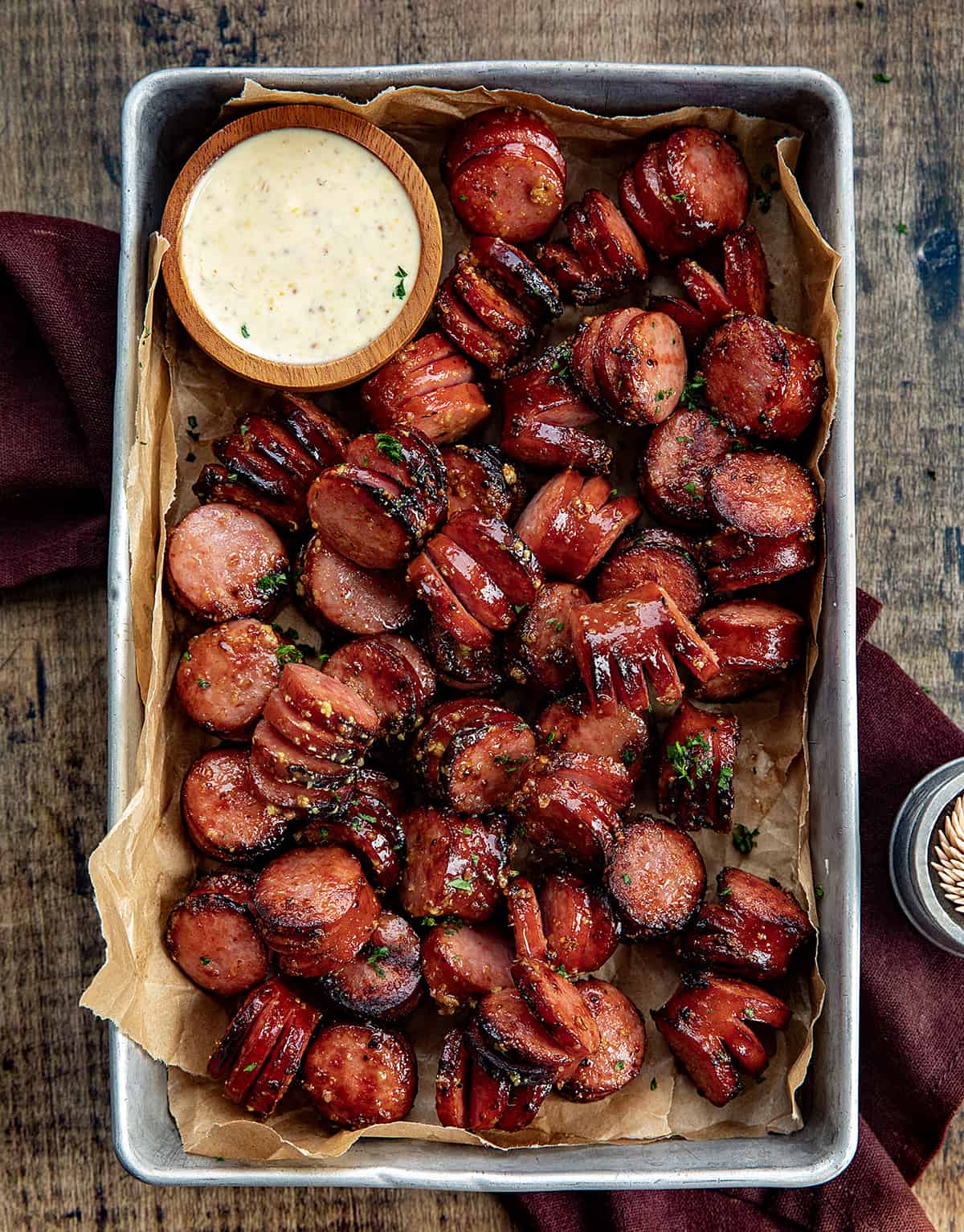 Grilled Kielbasa with Mustard Glaze