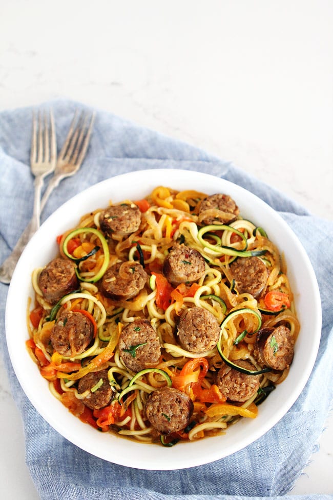Italian Sausage Zoodle Bowl
