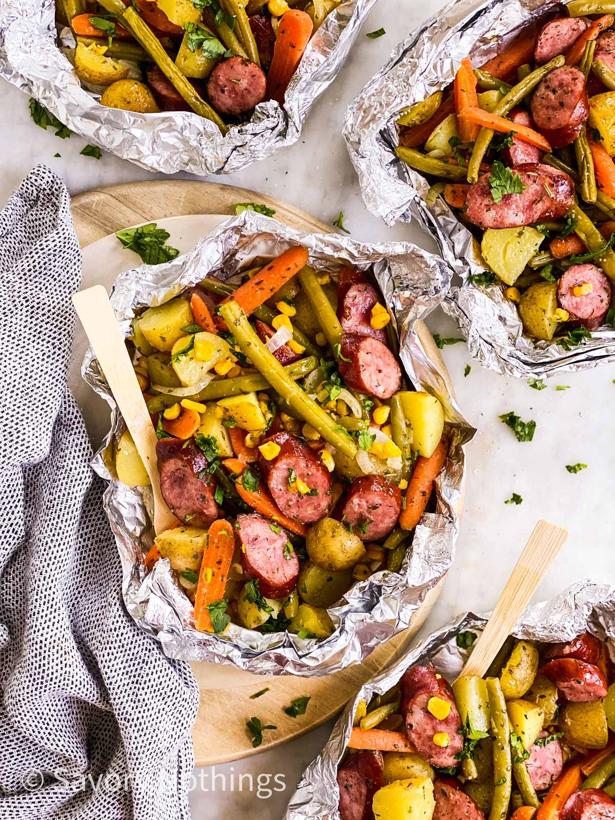 Kielbasa and Potato Foil Packs
