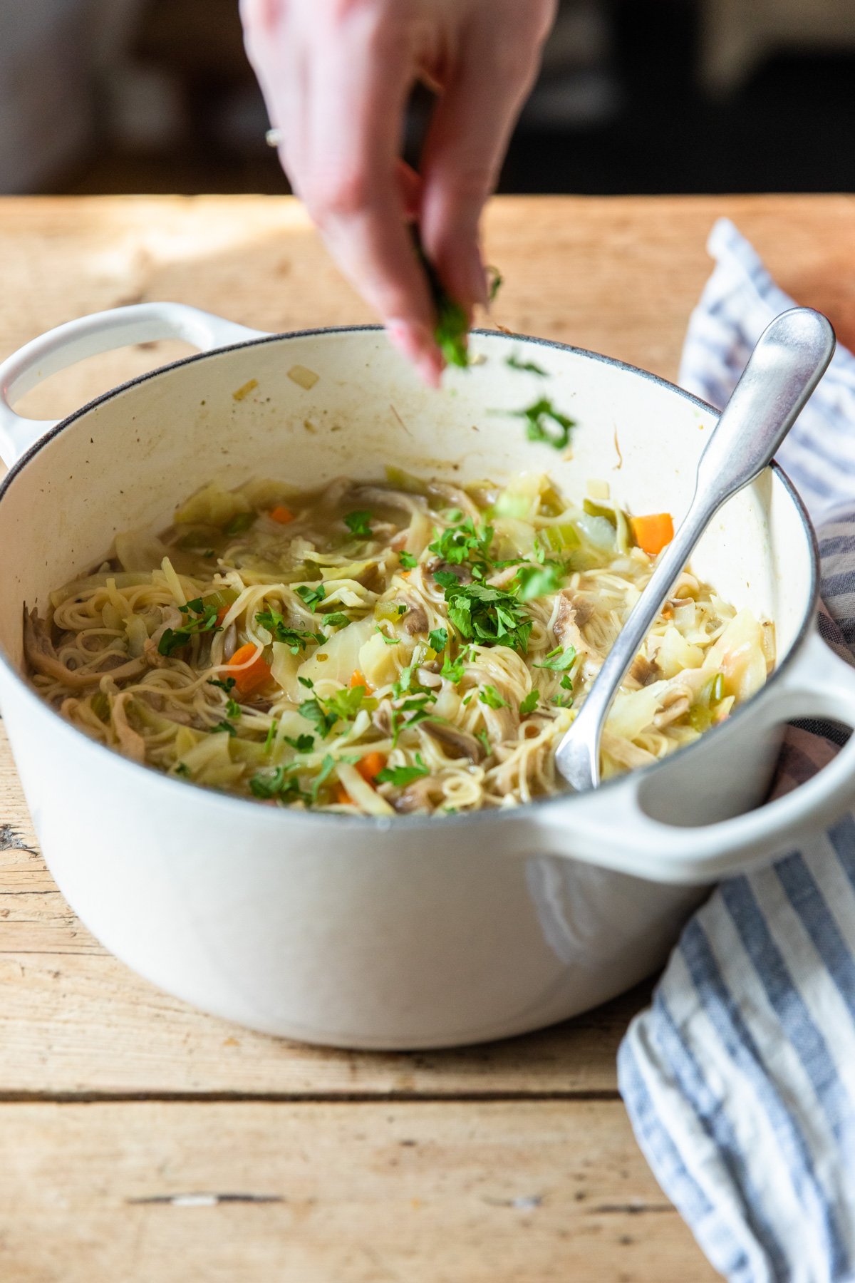 Oyster Mushroom Soup with Noodles