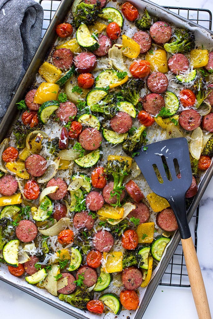 Sheet Pan Kielbasa and Veggies