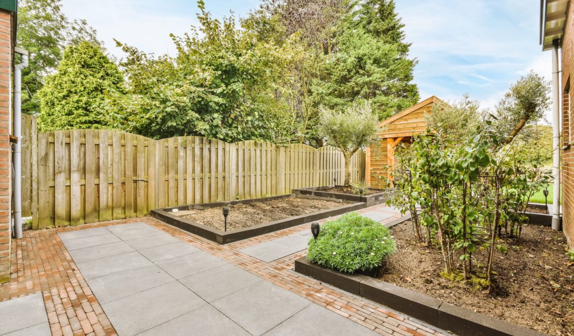 The backyard of the house