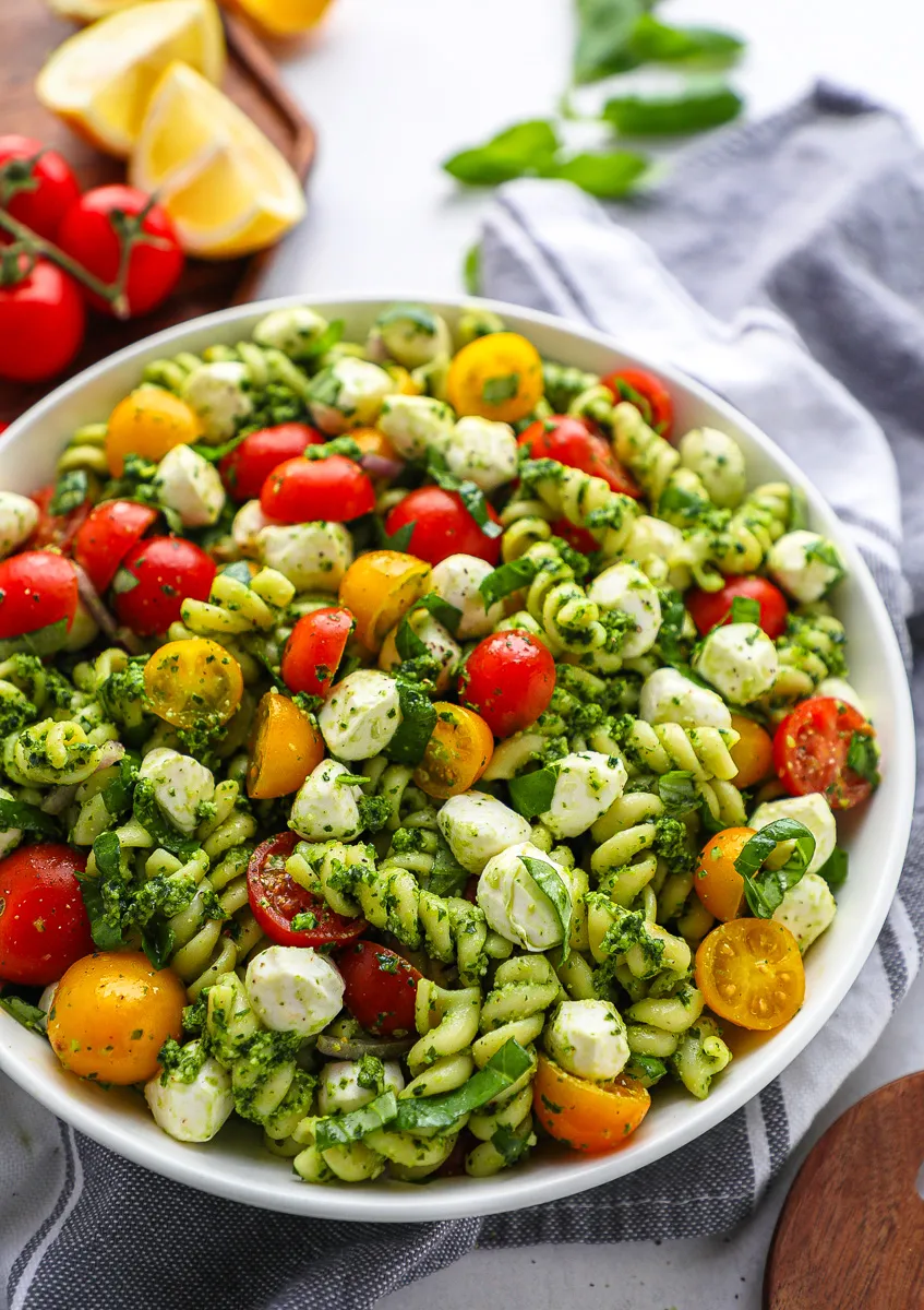 Pesto Pasta Salad with Cherry Tomatoes