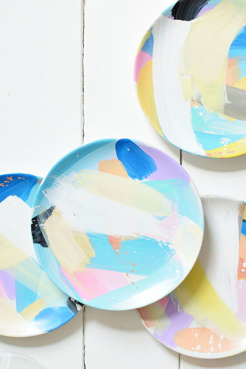 Abstract painted tableware