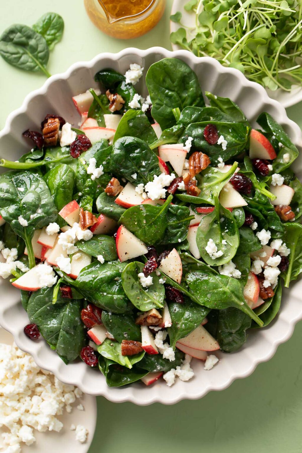 Apple Feta Spinach Salad
