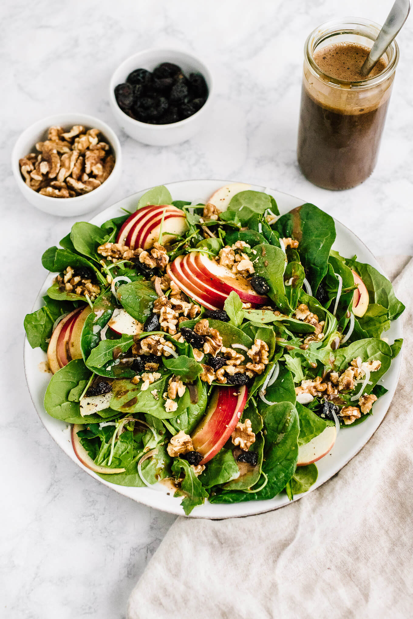Apple Walnut Spinach Salad