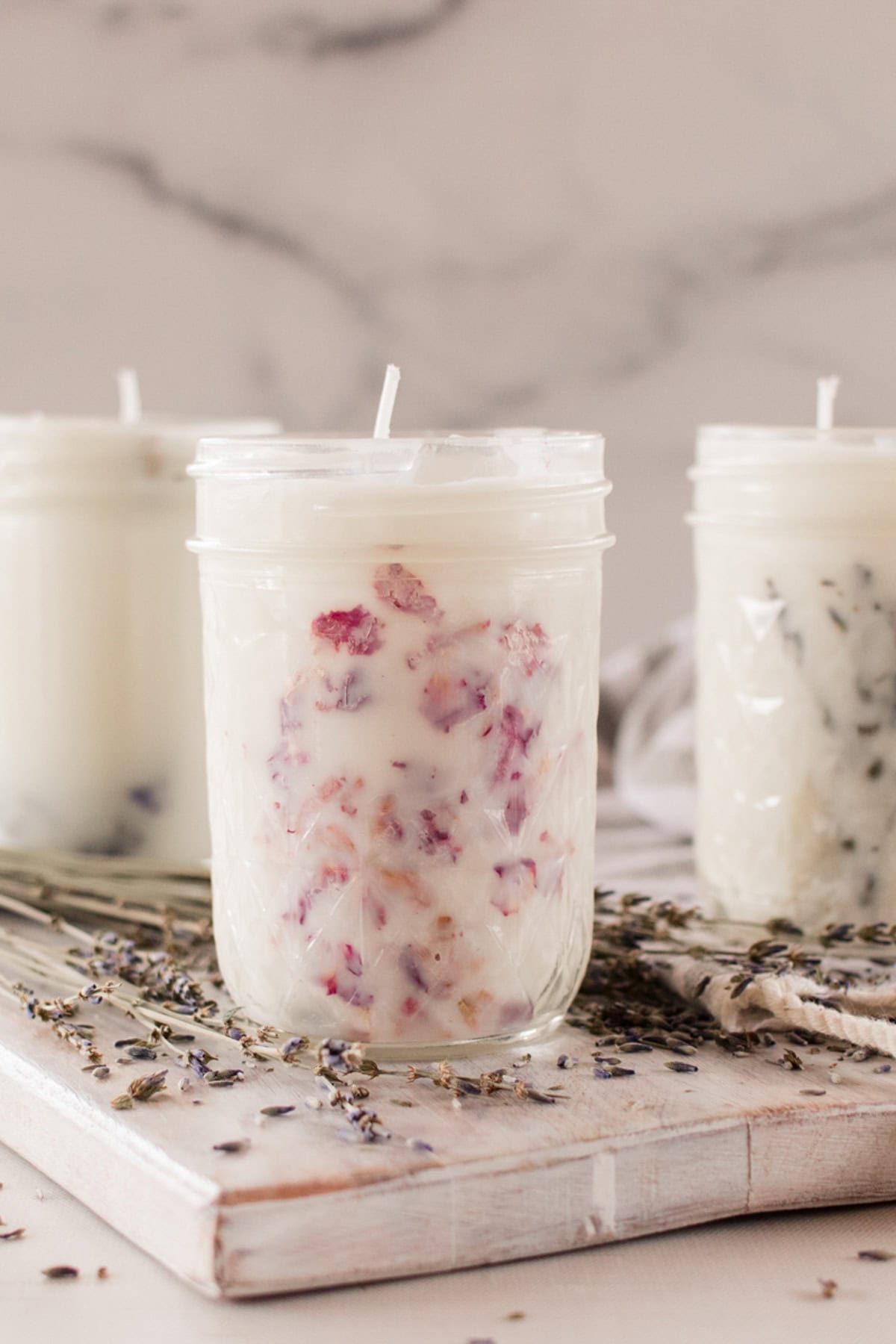 Mason Jar Candles with Dried Flower