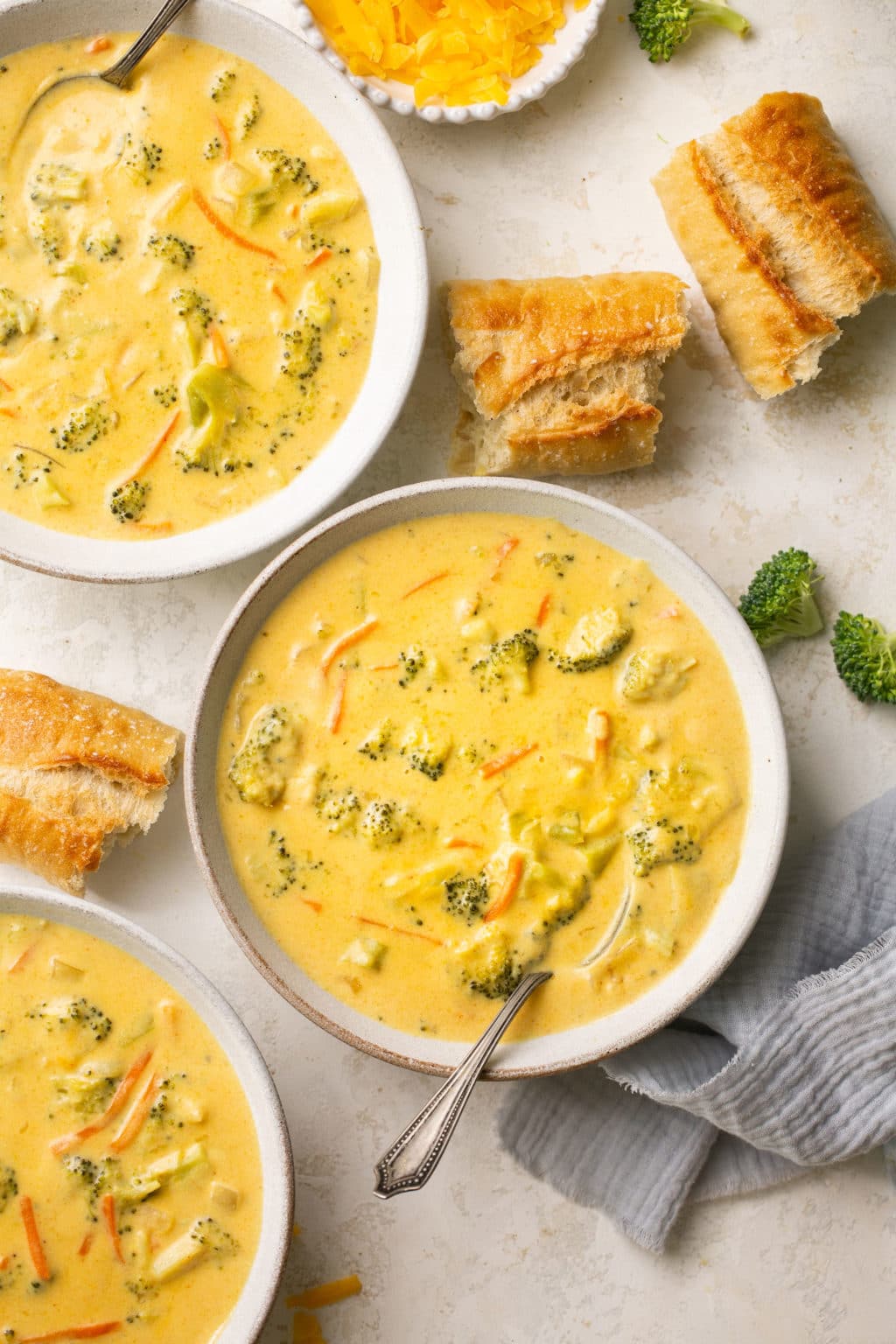 Broccoli Cheddar Soup in a Bread Bowl
