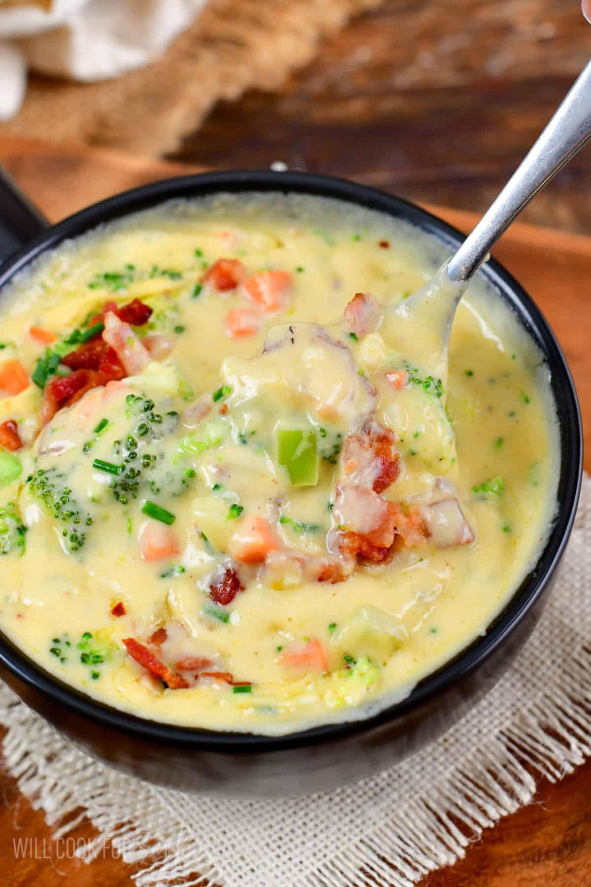 Broccoli Cheddar Soup with Bacon