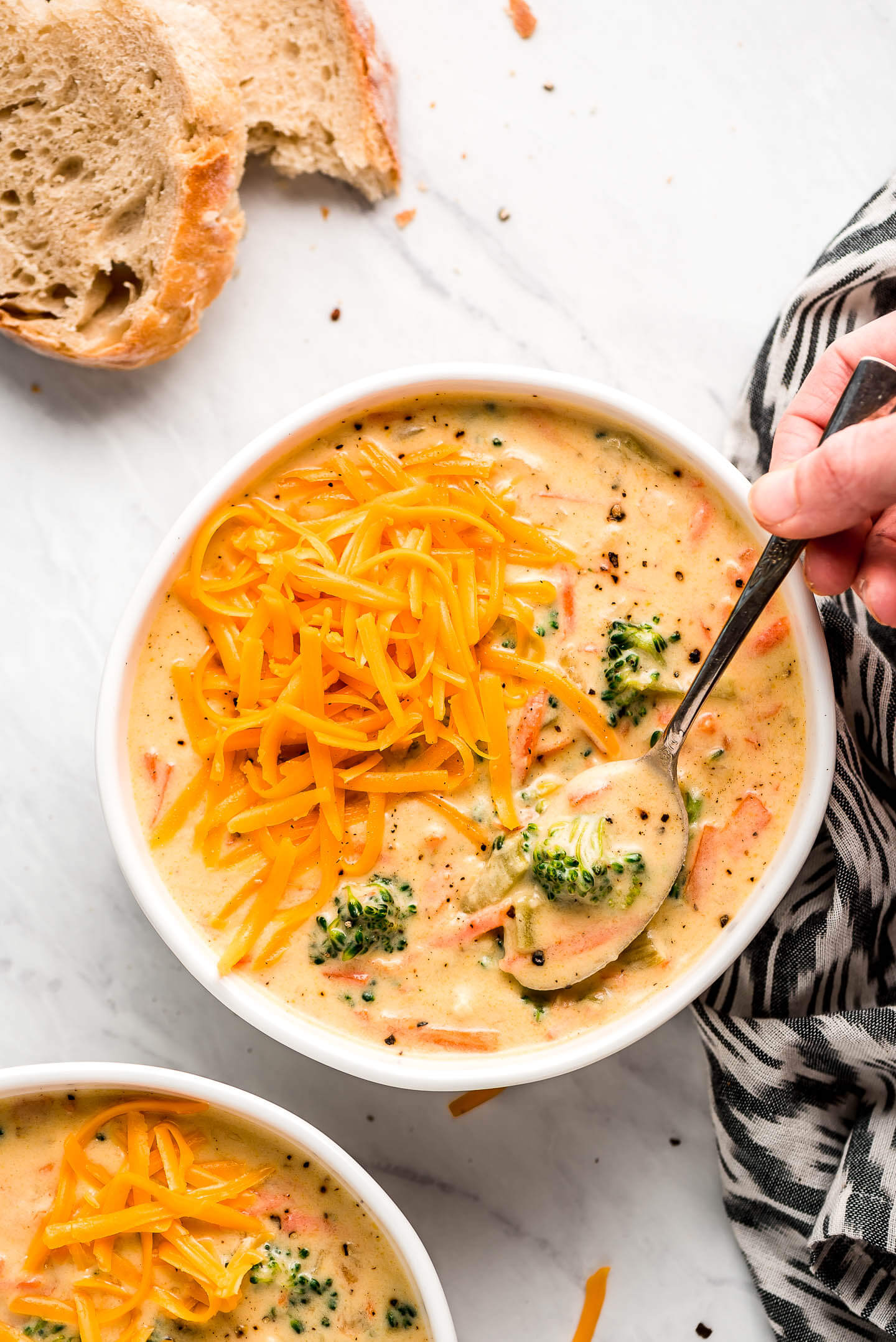 Broccoli Cheddar Soup with Carrots