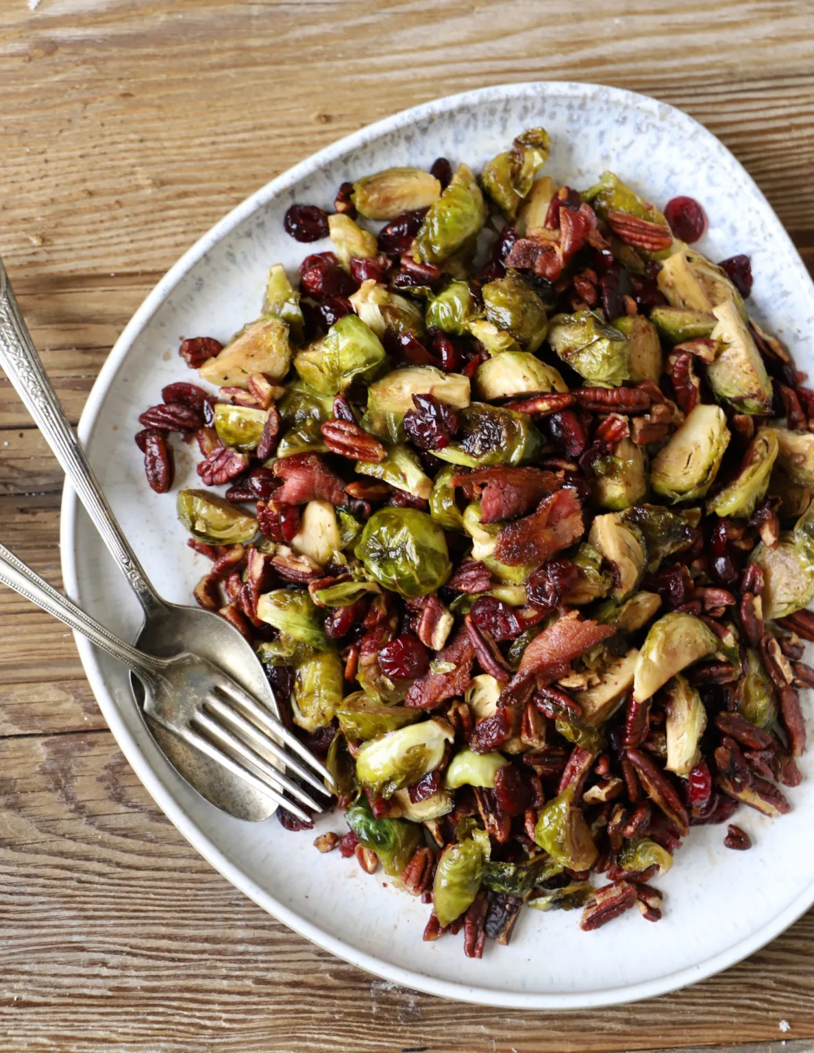 Cranberry Pecan Brussels Sprouts