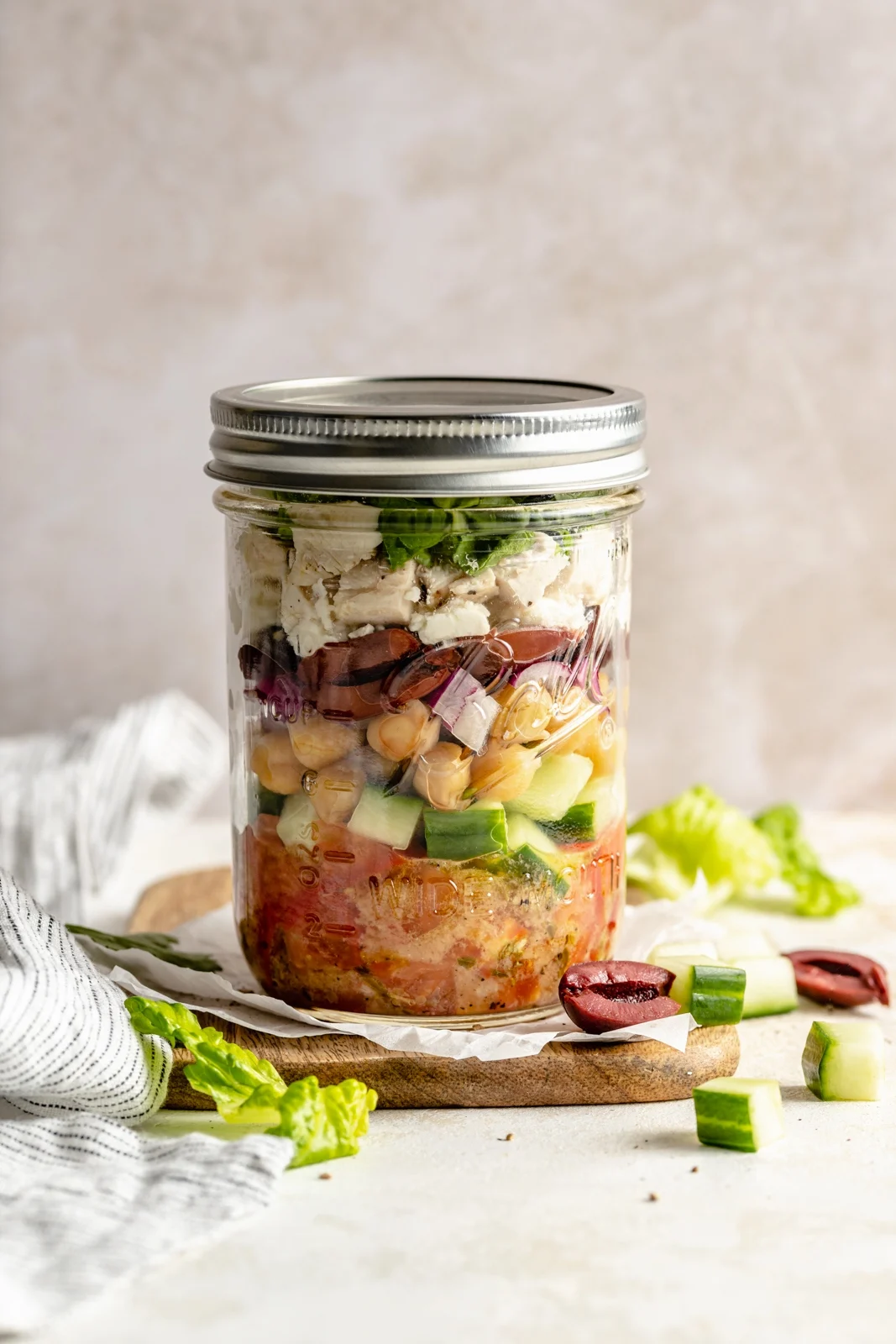 Greek Salad Mason Jar