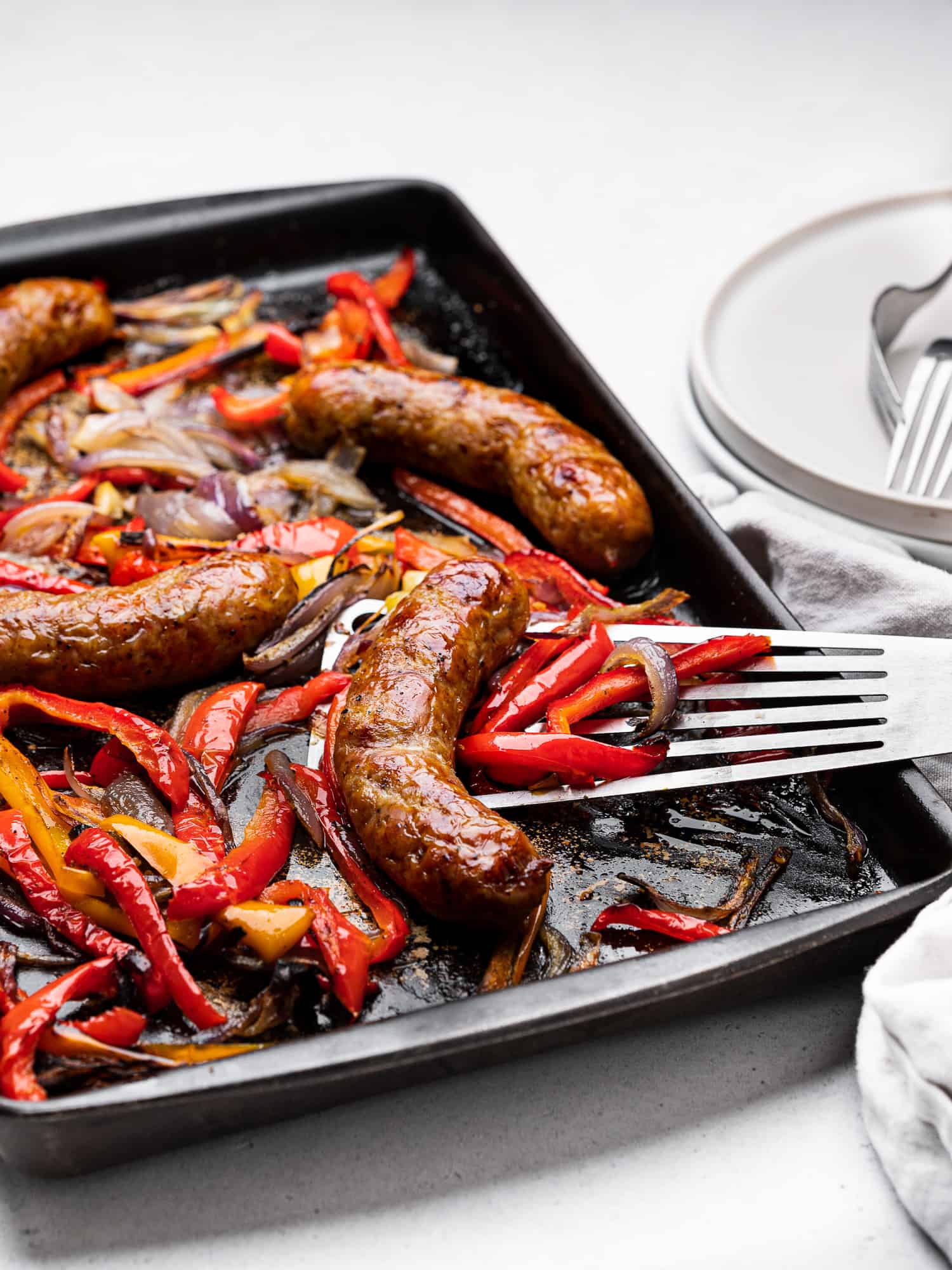Grilled Sausages with Peppers and Onions