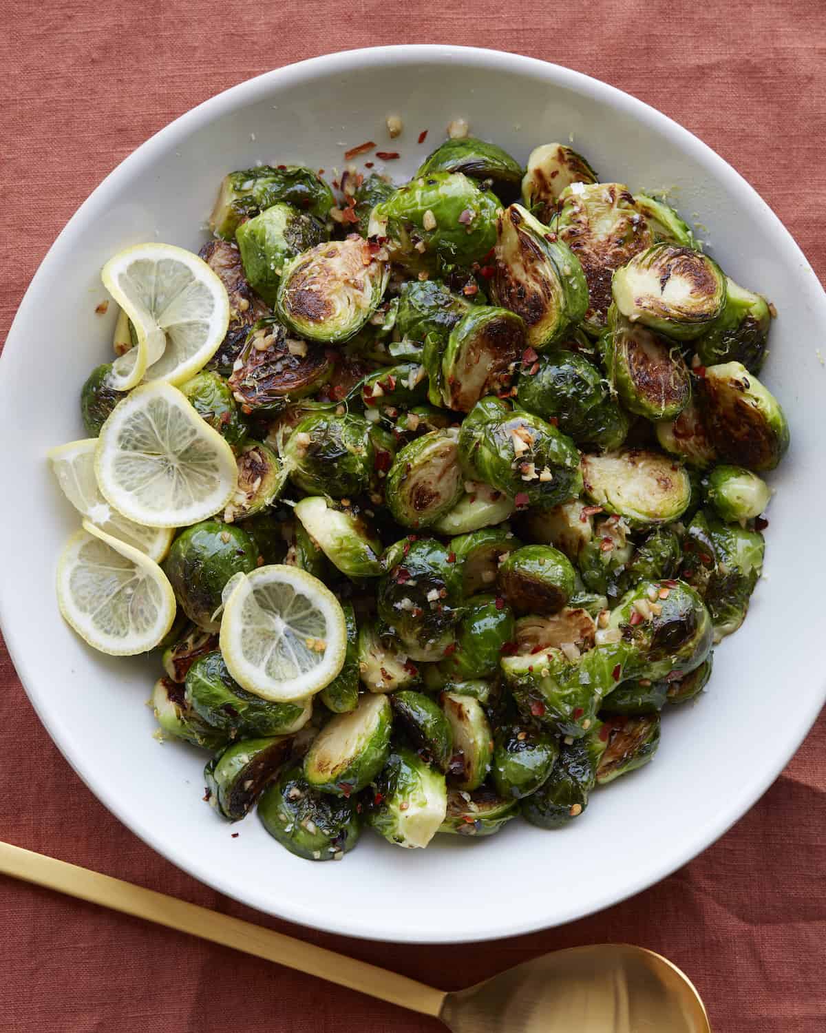 Lemon Garlic Brussels Sprouts