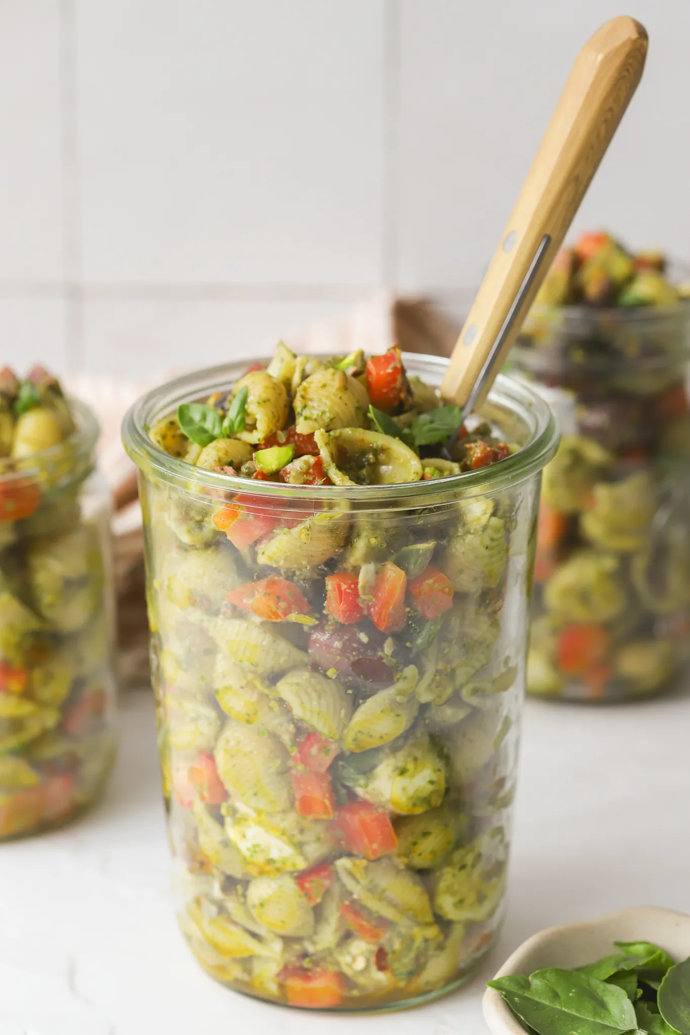 Pesto Pasta Salad Jar