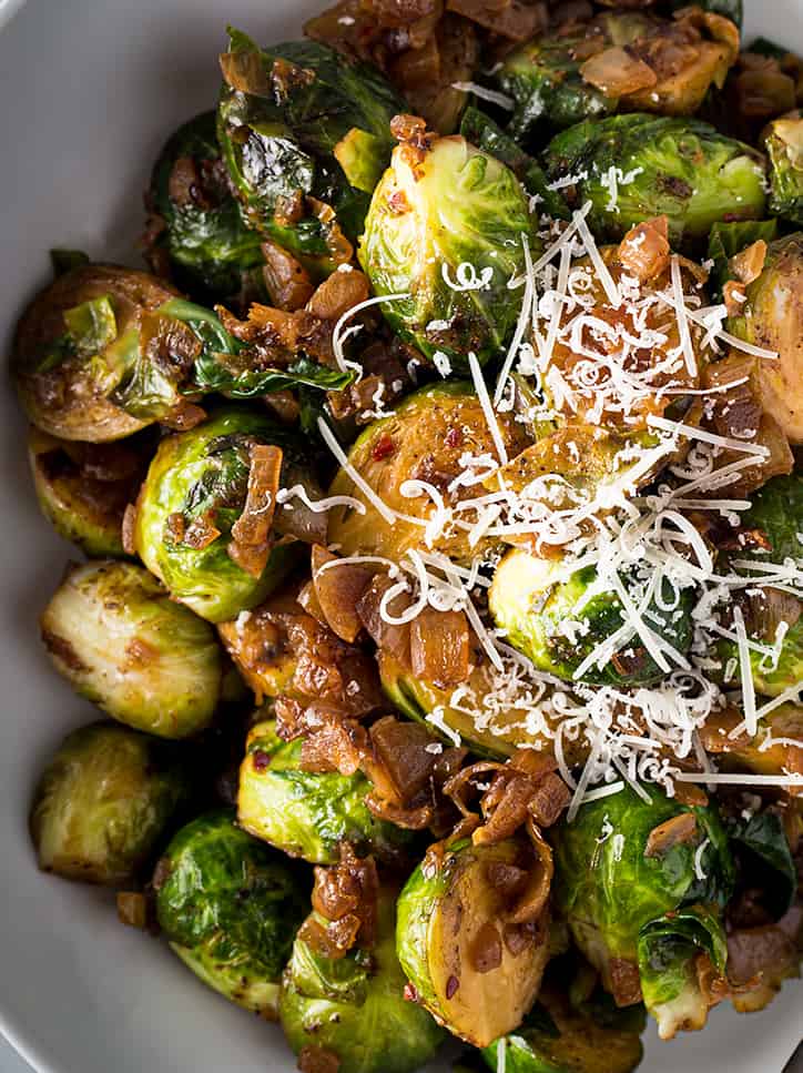 Sautéed Brussels Sprouts with Onions