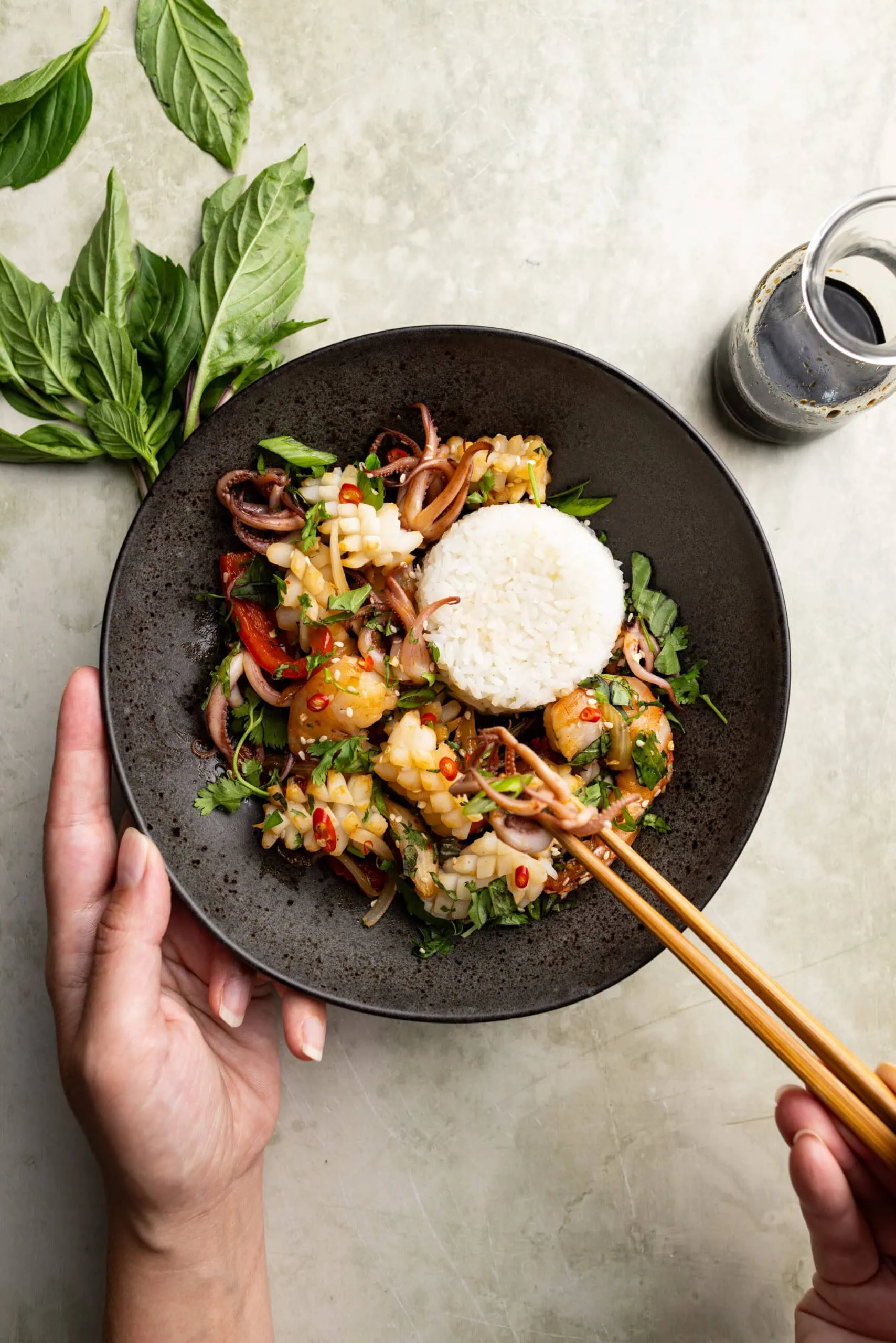 Thai Basil Squid Stir-Fry
