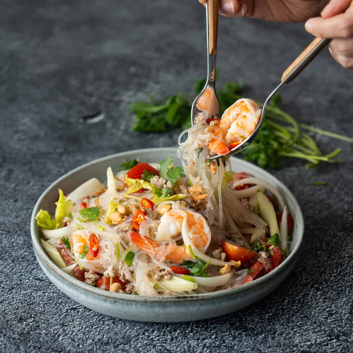 Thai Glass Noodle Salad with Shrimp (Yum Woon Sen)