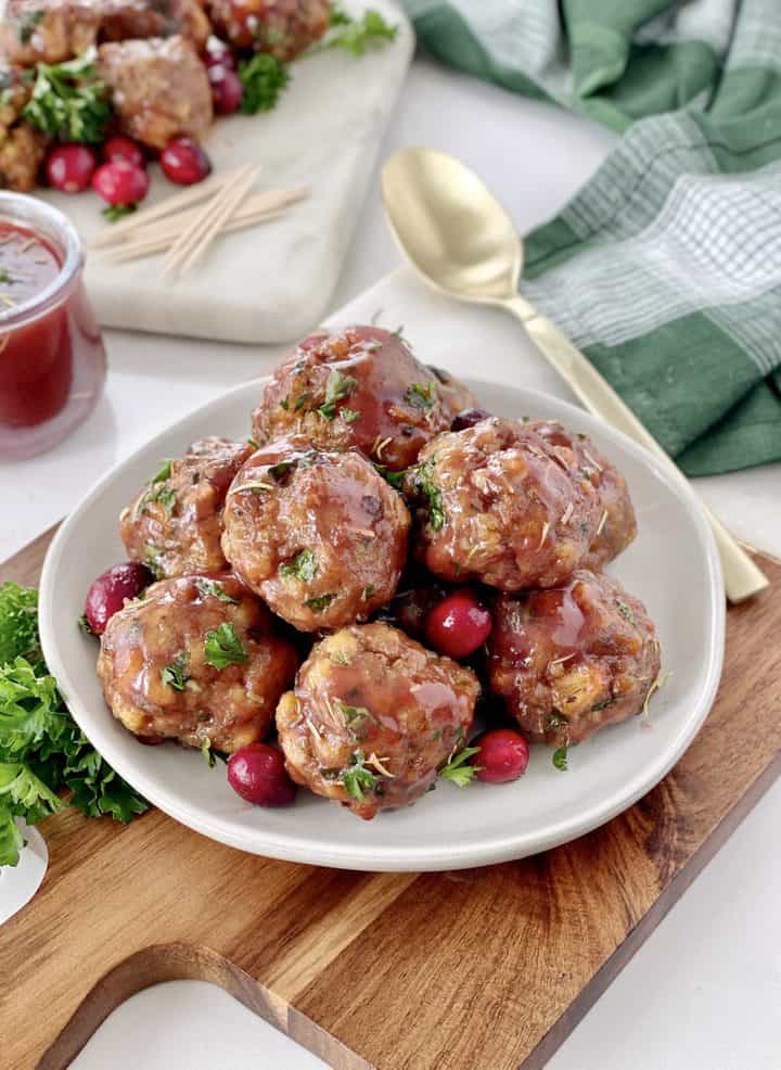 Turkey Meatballs with Cranberry Glaze