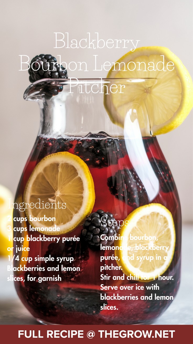 Blackberry Bourbon Lemonade Pitcher