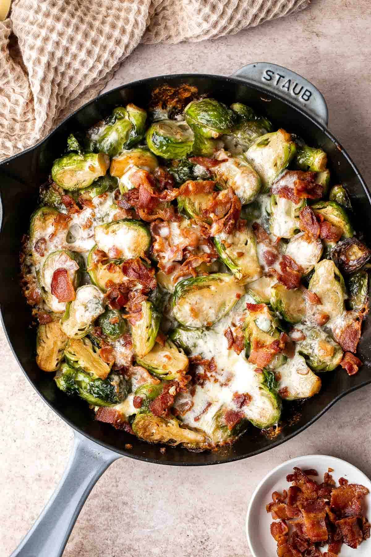 Cheesy Brussels Sprouts Bake