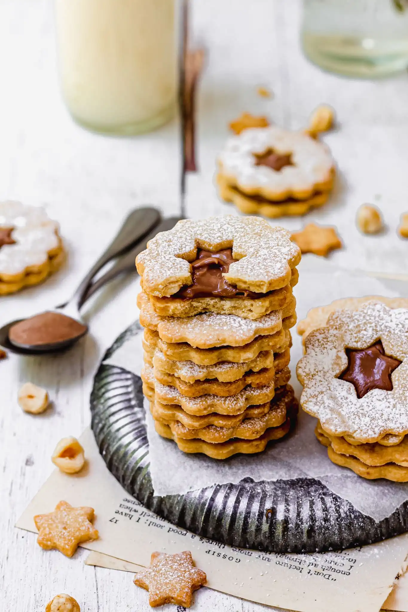 Chocolate Hazelnut Linzer Cookies